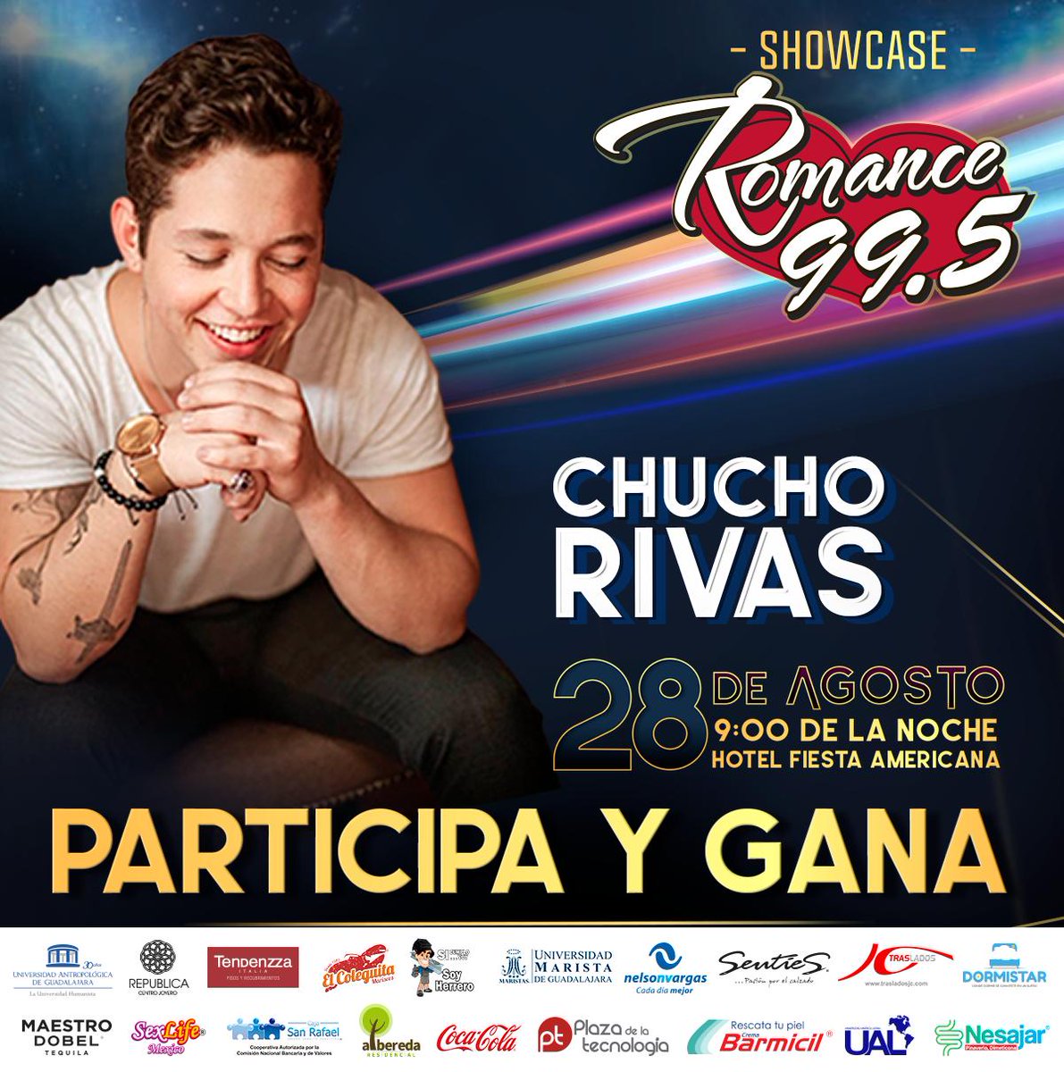 Romance995FM's tweet photo. ¡Gana un pase doble para el #ShowCase con @chucho_rivass !

Participa cumpliendo lo siguiente;
1- Responde este Tweet con tu canción favorita de #ChuchoRivas
2- Dale RT y mándanos DM  con tu nombre completo

El ganador se elegirá al azar y se publicará mañana a la 1pm por aquí. https://t.co/M79qgTQjGG