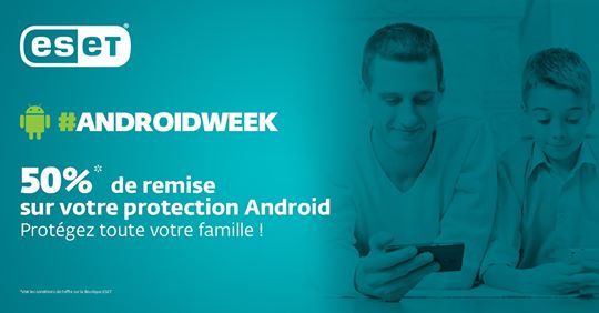 ESET_France's tweet image. Profitez de notre #promo #AndroidWeek sur nos solutions #ESET® Parental Control pour Android™ et ESET® Mobile Security pour Android™ et sécurisez vos données personnelles stockées sur vos appareils mobiles ainsi que vos applications. C'est par ici ➡️boutique-eset.com