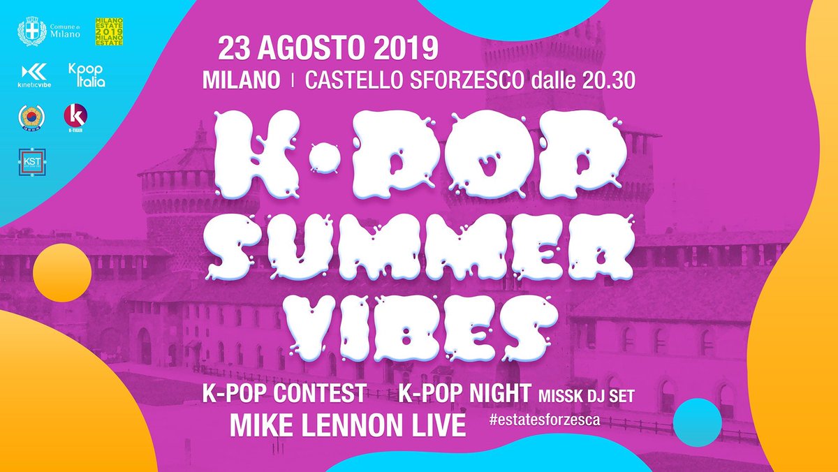 ktigerradio's tweet photo. Vi ricordiamo che se siete nei pressi di Milano (e dintorni) venerdì 23 Agosto dalle ore 20.30 ci sarà il KPOP SUMMER VIBES!
Vi ricordiamo che potete trovare i biglietti su Ciaotickets e anche sul luogo dell’evento!
#kpopsummervibes #kpop #kpoptalent #koreanevents https://t.co/J1bUcG1E5m