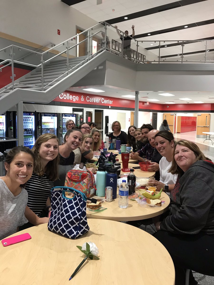 Many Madison Elementary staff members taking time from their training to enjoy lunch together. #wearemadison #weleadnotfollow #igtbac