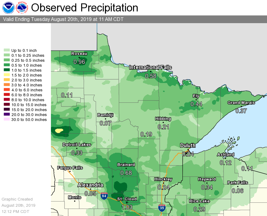 NWS Duluth on Twitter "A round of rainfall this morning across the Northland! Note this