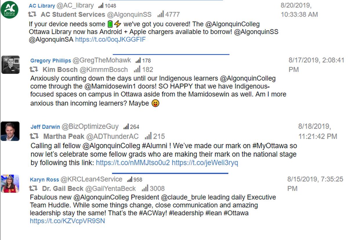 TrendifyLive's tweet photo. These r z Top Influencers @AlgonquinColleg, what r saying?
1, @claude_brule
@InTownAndOut
@adverbmc
@AC_library
@hipfleminski
@GregTheMohawk
@UPEI21SB
@BizOptimizeGuy
@LaughingErin
@DanCardinal26
#dualcredit
#acstart
#perthkiltrun
#collegeorientation
#ottawa
#alumni
#ontario https://t.co/yMYfBM25Gu