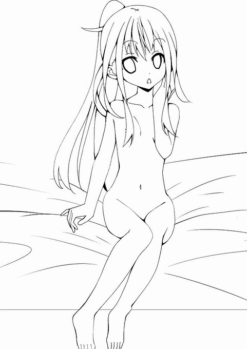 文月ちゃん線画です～～～～～ 