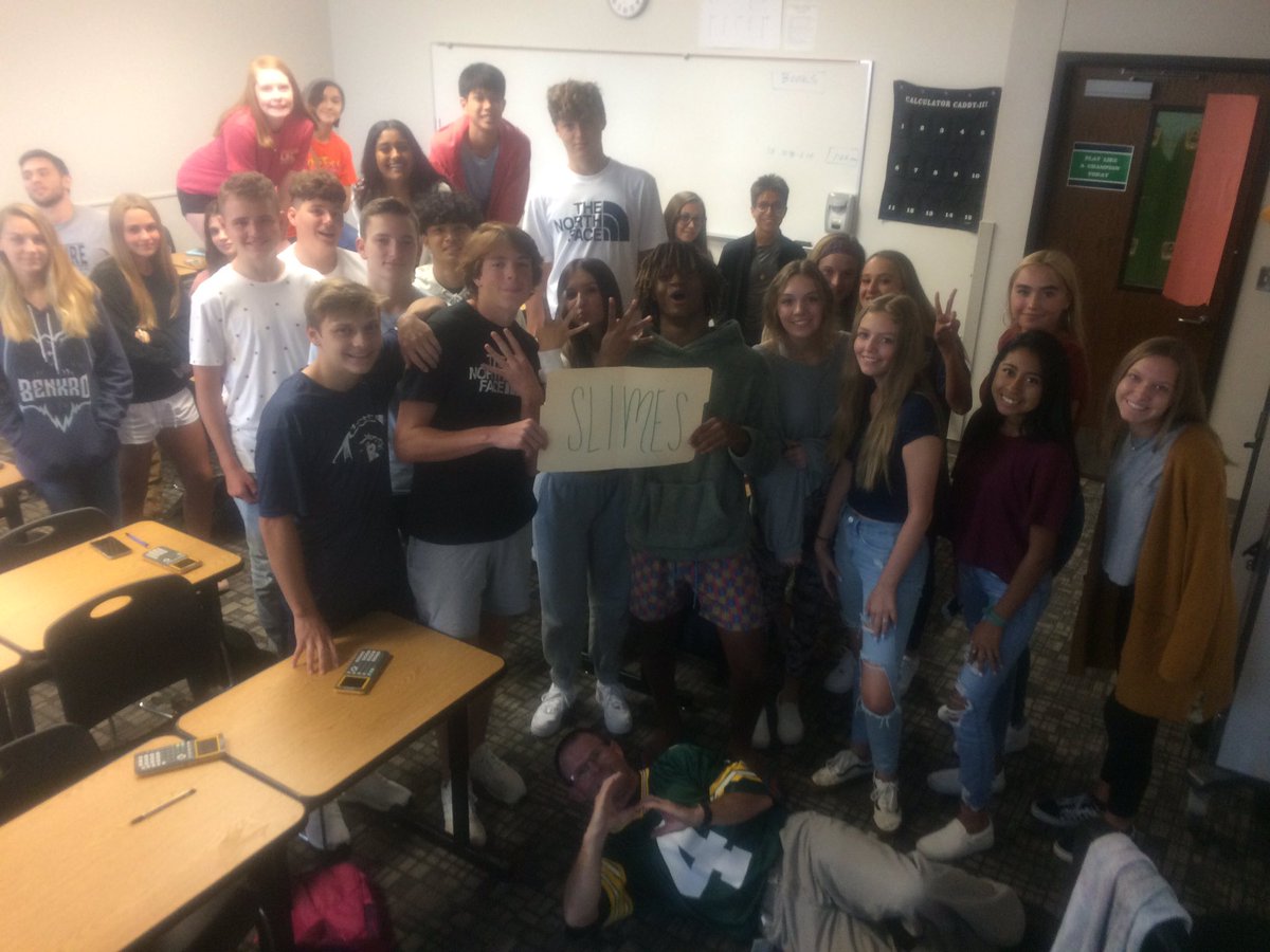 CoachDSnyder's tweet photo. SLIMES!!  Coach Snyder’s 2B Pride time!! #RHSPride #RHSRoar https://t.co/tAMo2uFXf2
