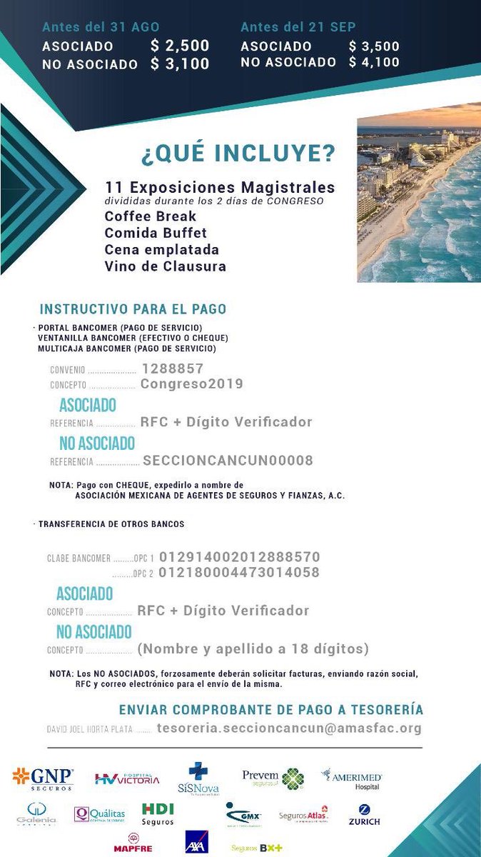 ¡Cada vez estamos más cerca de nuestro evento! Aparta tu lugar y aprovecha la promoción de prepago! <a href="/AMASFAC_CDN/">AMASFAC</a> <a href="/amasfacGDL/">AMASFAC Guadalajara</a> <a href="/AMASFACXALAPA/">AMASFAC XALAPA</a> <a href="/amasfac_mzt/">Amasfac_Mzt</a> <a href="/AMASFACOAXACA/">AMASFAC OAXACA</a> <a href="/AMASFACTabasco/">AMASFAC Tabasco</a> <a href="/amasfacpuebla/">AMASFAC PUEBLA</a> <a href="/amasfacmerida/">AMASFAC Merida</a> <a href="/AMASFACDF/">AMASFAC DF</a> <a href="/amasfacags/">AMASFAC AGS</a> <a href="/AMASFAC_CD_MEX/">AMASFACCDDEMEXICO</a> <a href="/AMASFACJOVENES/">AMASFAC JÓVENES</a>