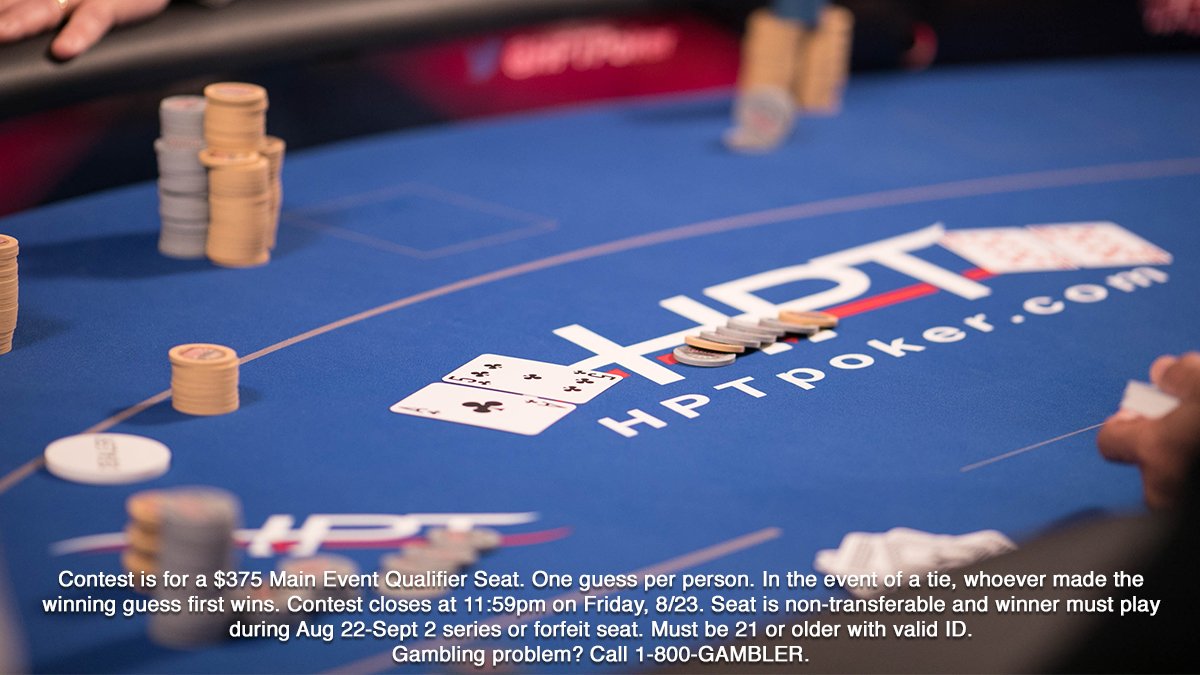 HPTPoker's tweet photo. Contest time! Let's give away a $375 Qualifier Seat for the August 22-September 2 series at @AmeristarEC.

To enter, RT and comment below with your guess on how many total entries this weekend's $350 Monster Stack tournament will have. Closest guess wins. #HPTEC #Chicago #poker https://t.co/b4n4YHKrEe