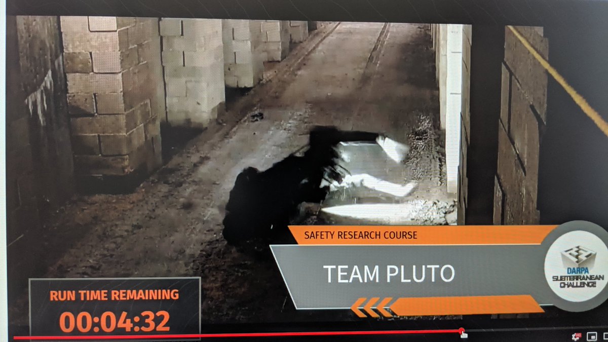 tdineshd's tweet photo. @BotJunkie While you are away, @ExynTech has been keeping us entertained with their Pixhawk calibration dance routines and running out the clock. @Ghost_Robotics keeping up as well with their own moves @DARPA @ShreyasSkandan #SubTChallenge https://t.co/aCaciTXLgm