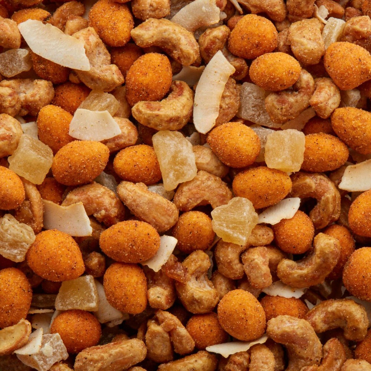handfullssnacks's tweet photo. Candied ginger cashews, chili lime CrrrunchBites almonds, diced pineapple, or toasted coconut chips. 

What looks tastiest up close? 😍 
#vegetarian #glutenfree #healthy https://t.co/CuMvMF6PAK