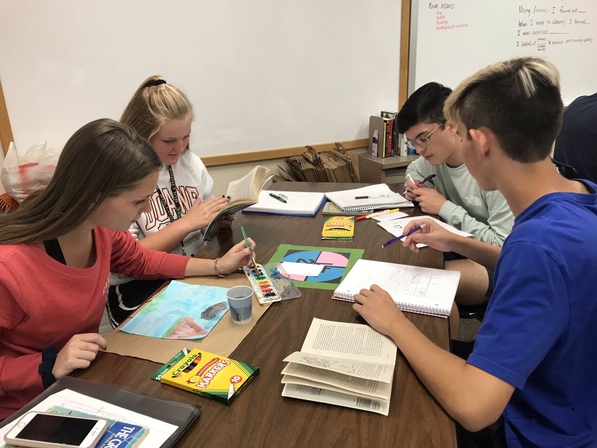 DW131's tweet photo. Discussing a plan for their quilt panels in #ape5 @OPS_Burke https://t.co/FOAEHl9DwB
