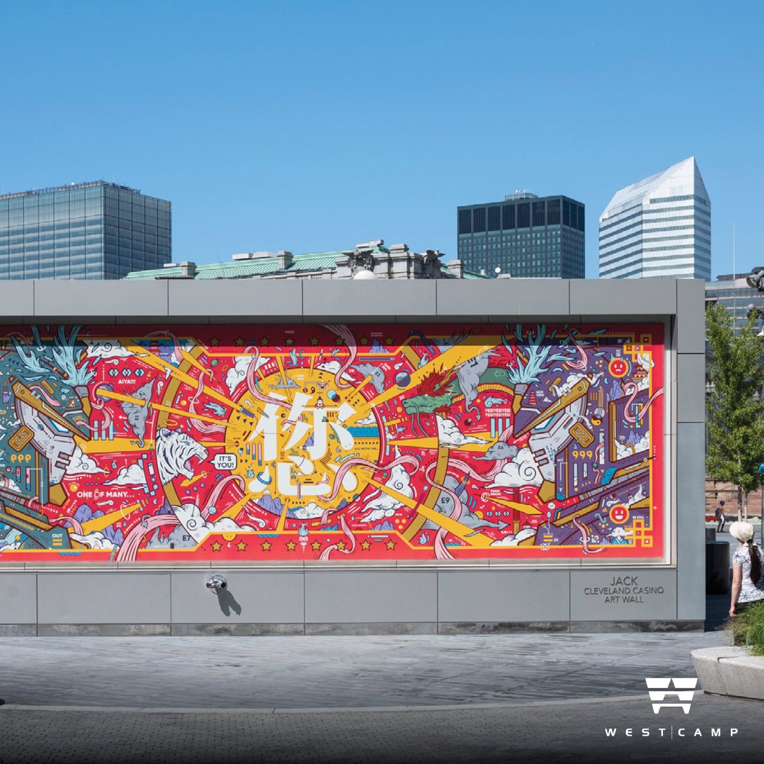 westcamppress's tweet photo. LAND Studio works with local artists to bring art into downtown #Cleveland and it’s neighborhoods. WestCamp recently installed a mural by artist Jordan Wong at Cleveland Public Square. #artinstallation #artmural #clepublicsquare #wideformat #westcampcle https://t.co/FAPffUHr38