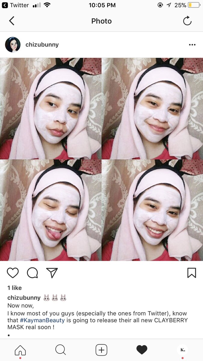 Time ni baru kenal  @chizubunny ! Dia antara influencer skincare first yg percaya dengan brand Kayman. Dia try clayberry mask. Dah discontinued tau! Jangan minta nak order pulak.