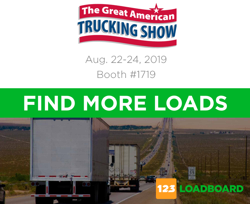123loadboard's tweet photo. The 123Loadboard Team will be at the Great American Trucking Show (GATS 2019). Let our staff help you find more loads. Drop by and see what's new. See you there. #GATS #truckingshow #freight #trucking #findloads https://t.co/zCTOuL4hED