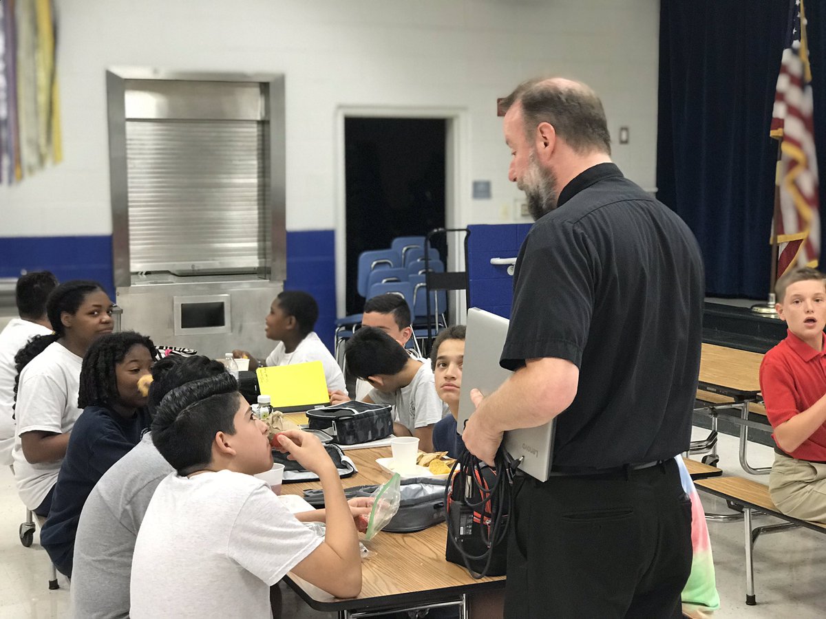 Always a pleasure to have Fr Kevin stop by the school, he didn’t even interrupt class too much! #weareolv #communityoffaith