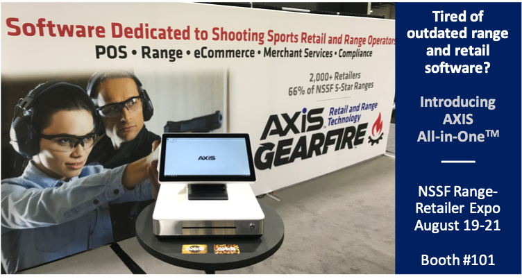 Axis_RMS's tweet photo. Are you at this week’s NSSF Range-Retailer Expo? Stop by booth #101 to learn why 2,000+ retailers and 66% of NSSF 5-Star Ranges trust us. Not at the Expo? Contact us for more info https://t.co/b10Ddl7Op5 #NSSFExpo #AXIS #Gearfire #RTG #Retailers #RetailSoftware #RangeSoftware https://t.co/CAifMNNYNh