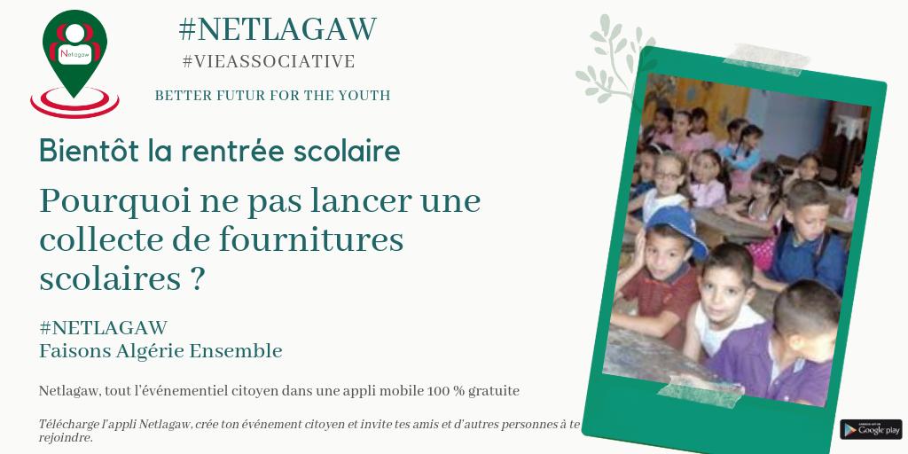 netlagaw's tweet photo. Et si on lançait une collecte de fournitures scolaires ?
#Netlagaw pour une meilleur #Algerie 
#dz #algeria #الجزائر #alger #algerienne #maroc #teamdz #blogger #like4like #oran #algerien #likeforlike #algeriangirl #dzair #constantine #السعودية #algeriennes https://t.co/NKJkhBOGJG