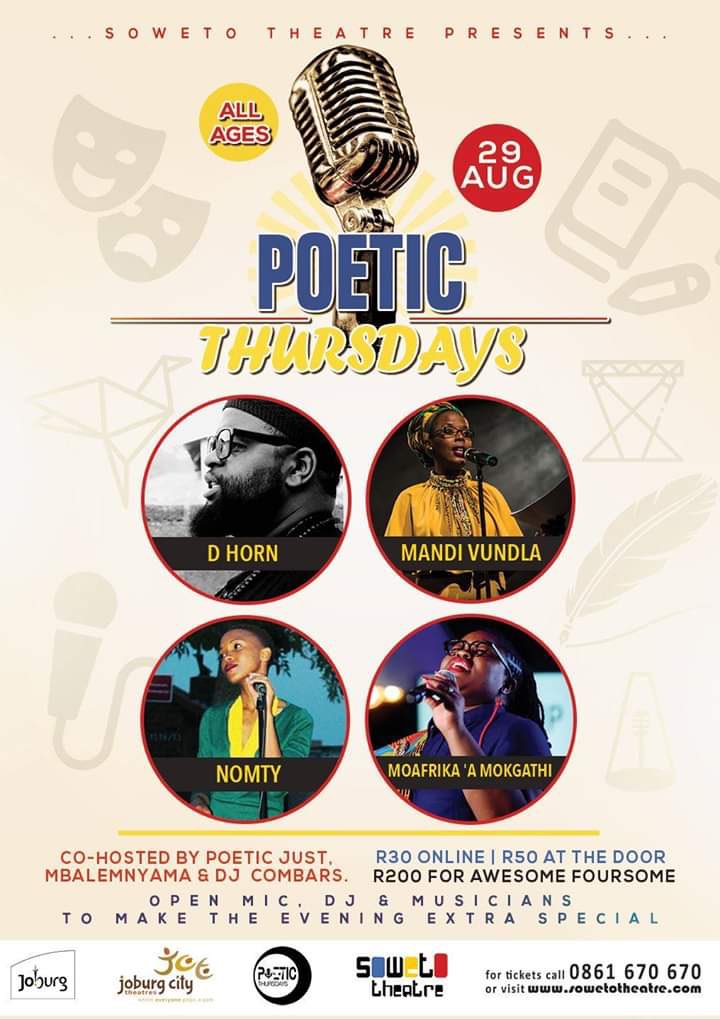 Nomty_Mayine's tweet photo. I’ll be performing live at the @sowetotheatres Poetic Thursday’s on the 29th Aug 2019...🙌🏾👌#Mayine #Ngemplela #NomtyMayine #Nomtify https://t.co/G7RRxzEeMJ