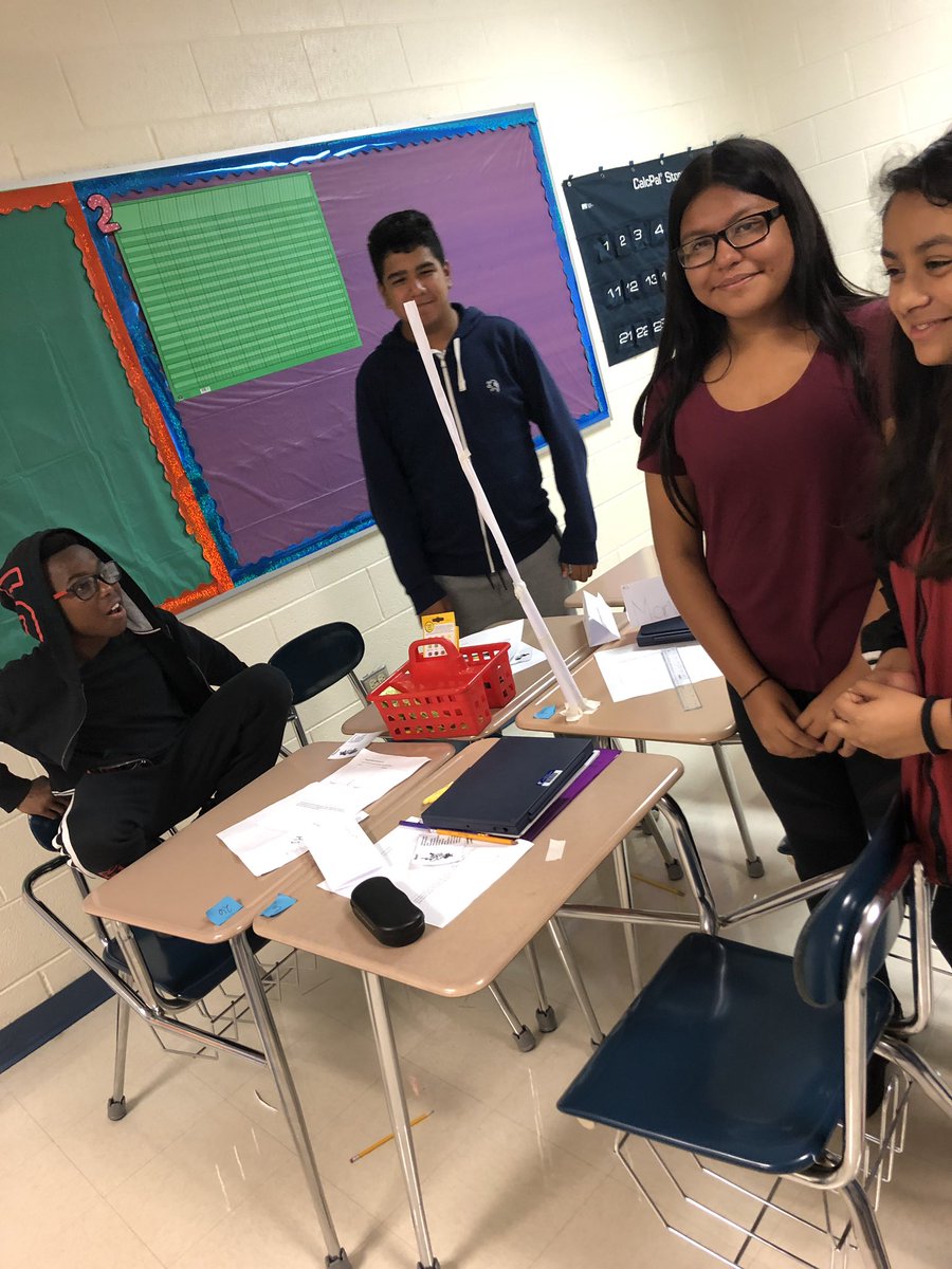 aschulz116's tweet photo. Did some team building to get the year off on a good note! #papertowerchallenge #mathclass https://t.co/0xFeOgByqU
