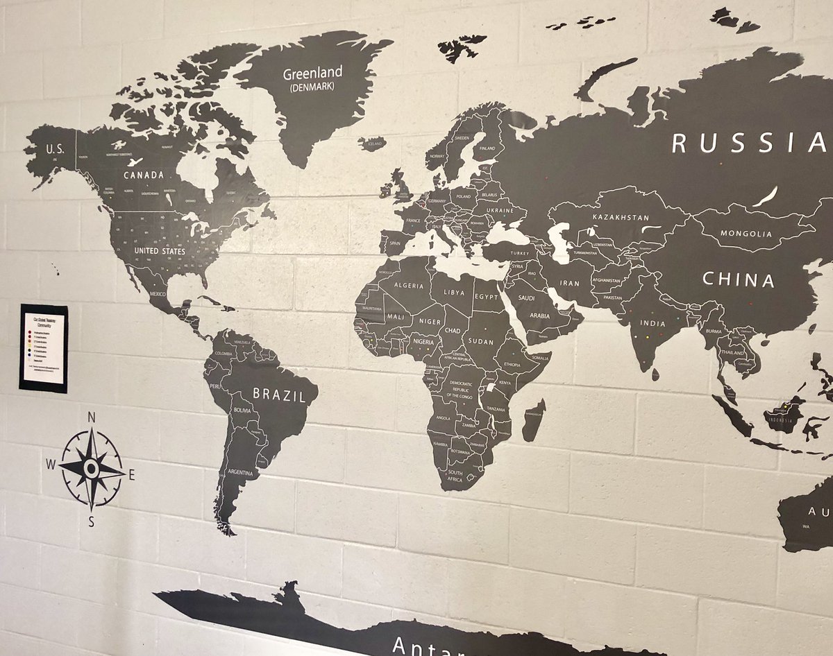TeasleyIB's tweet photo. Check out our global representation! Thank you PTA for the fabulous map. We finished mapping everyone today and we represent 29 countries in our fabulous school community!! #TeasleyElementary #IBcandidate #internationalmindedness #CCSD https://t.co/n8nIEXmNeM