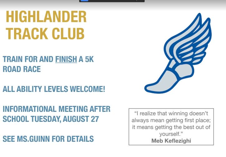 Highlander Track Club starting soon!