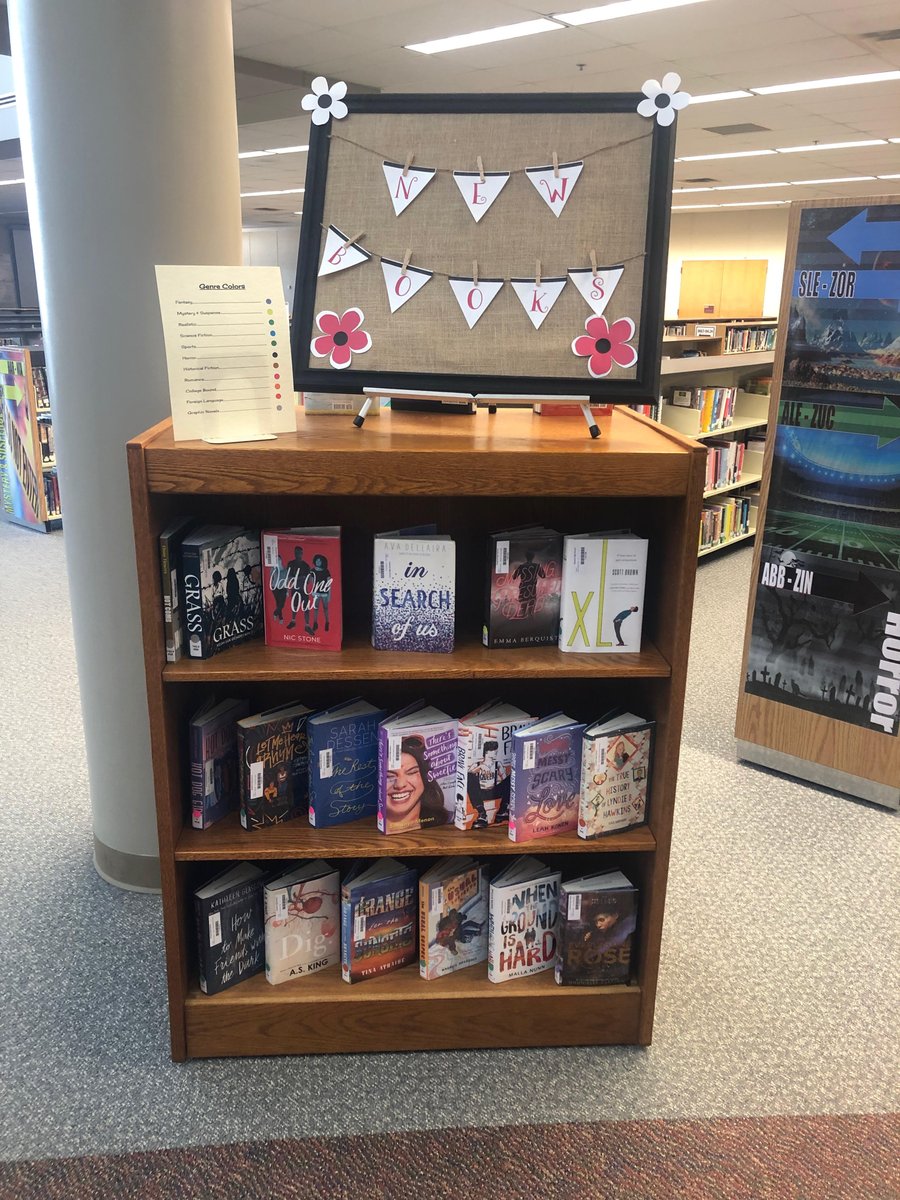 EHSLibrary2's tweet photo. Welcome back to school, Spartans! The library is filled with new books GALORE - come on down to the library to see what's new! #NewBooks #ReadingRocks https://t.co/NssBNklrYx