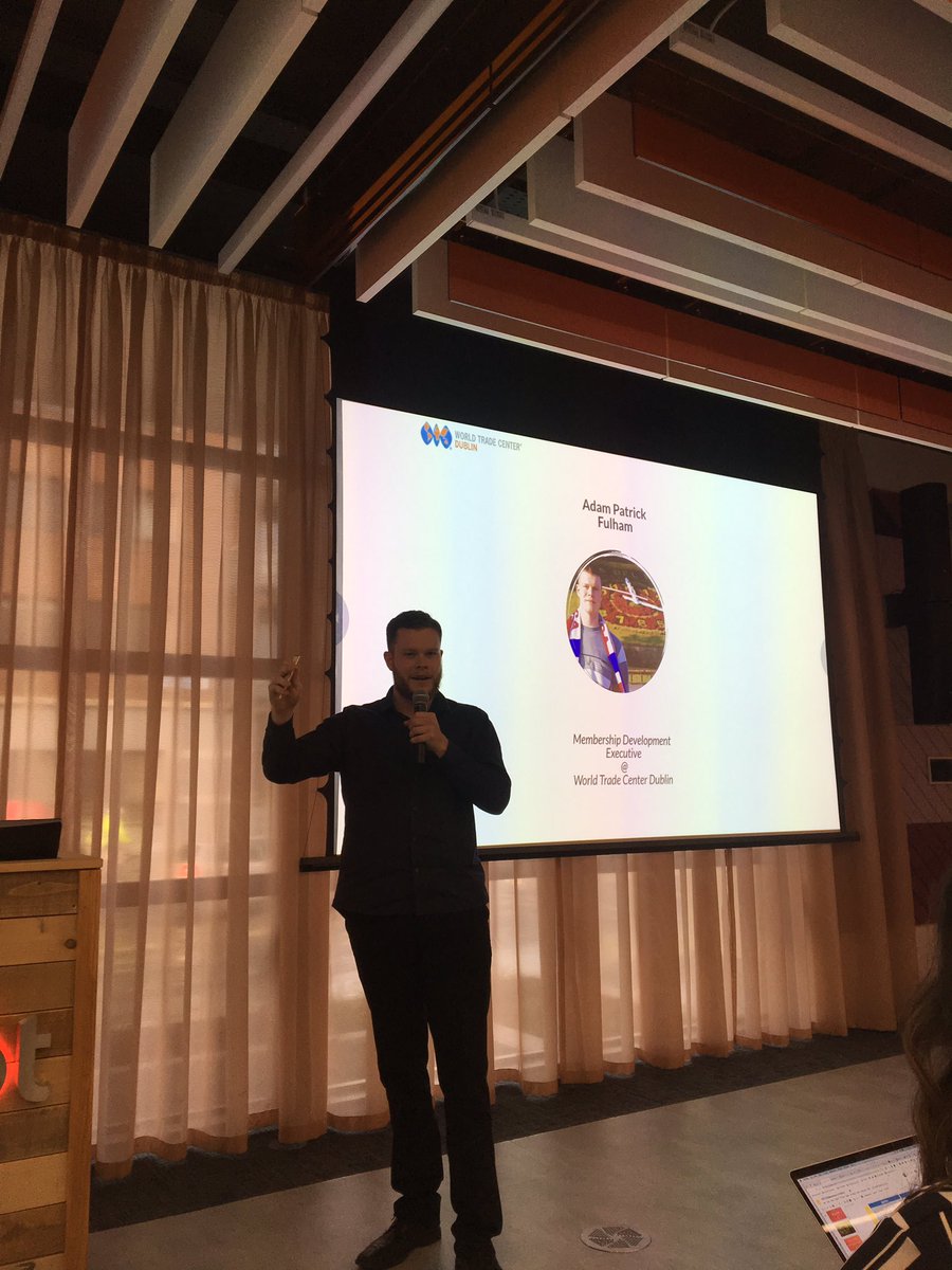 I_Checkoumar's tweet photo. .@HubSpot with Adam Patrick Fulham discussion the connection between USA and Ireland #entrepreuneursireland #GrowBetter 
@DublinWtc https://t.co/Uul6JTu3xq