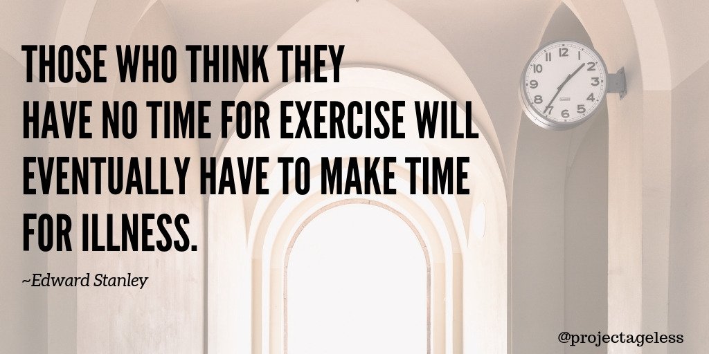 ageless_project's tweet photo. "Those who think they have no time for exercise will eventually have to make time for illness" ~Edward Stanley #exercise #fitness https://t.co/4nlzw9NKpu