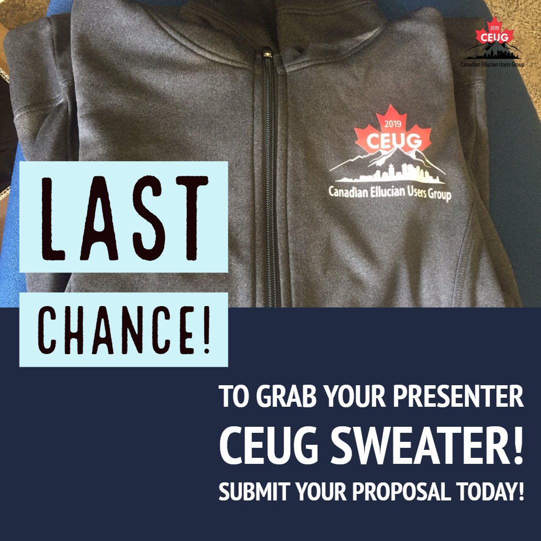 Share your story and collect this limited edition Speaker Sweater! 

Submit your proposal today:
custom.cvent.com/A6D4A59D67824D… 

#CEUG2019