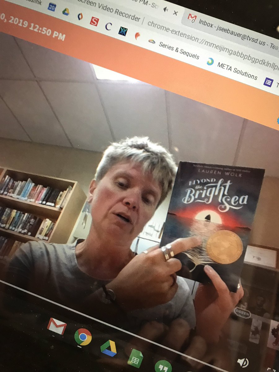 JSeebauer's tweet photo. Day 5 of 19-20: Sporting another #librarymotto shirt... I spent the day test Driving books with @tvems 7th graders and made a few video #booktalks for East 8th grade. #TVSDReads https://t.co/iFngwdyQ7U