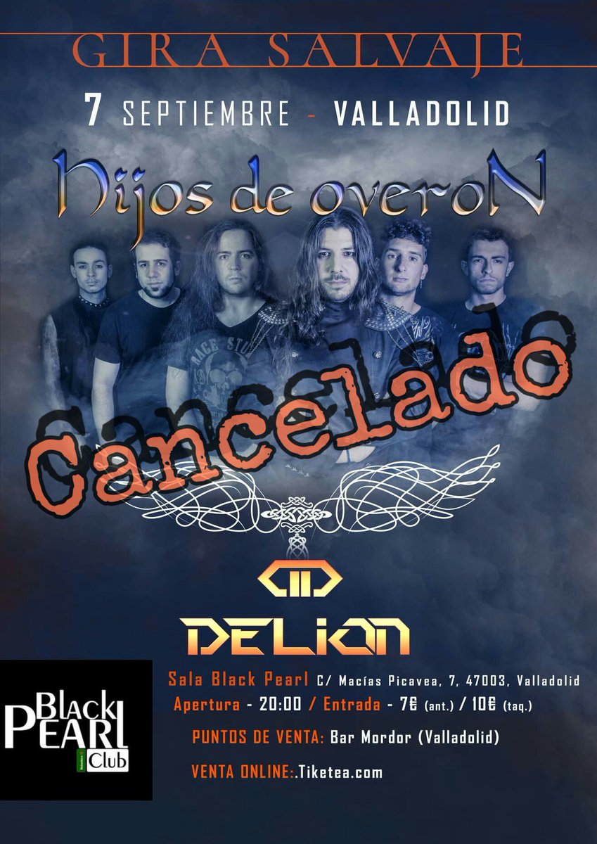 HijosDeOveron's tweet photo. Desde Hijos de Overón lamentamos dar esta noticia.
Debido a las condiciones que posee la sala Black Pearl (Valladolid), se suspende el concierto del día 7 que iba a tener lugar en dicha sala. Esperamos que comprendáis esta cancelación tan repentina.
De nuevo os pedimos disculpas. https://t.co/b2q1mrFWpy