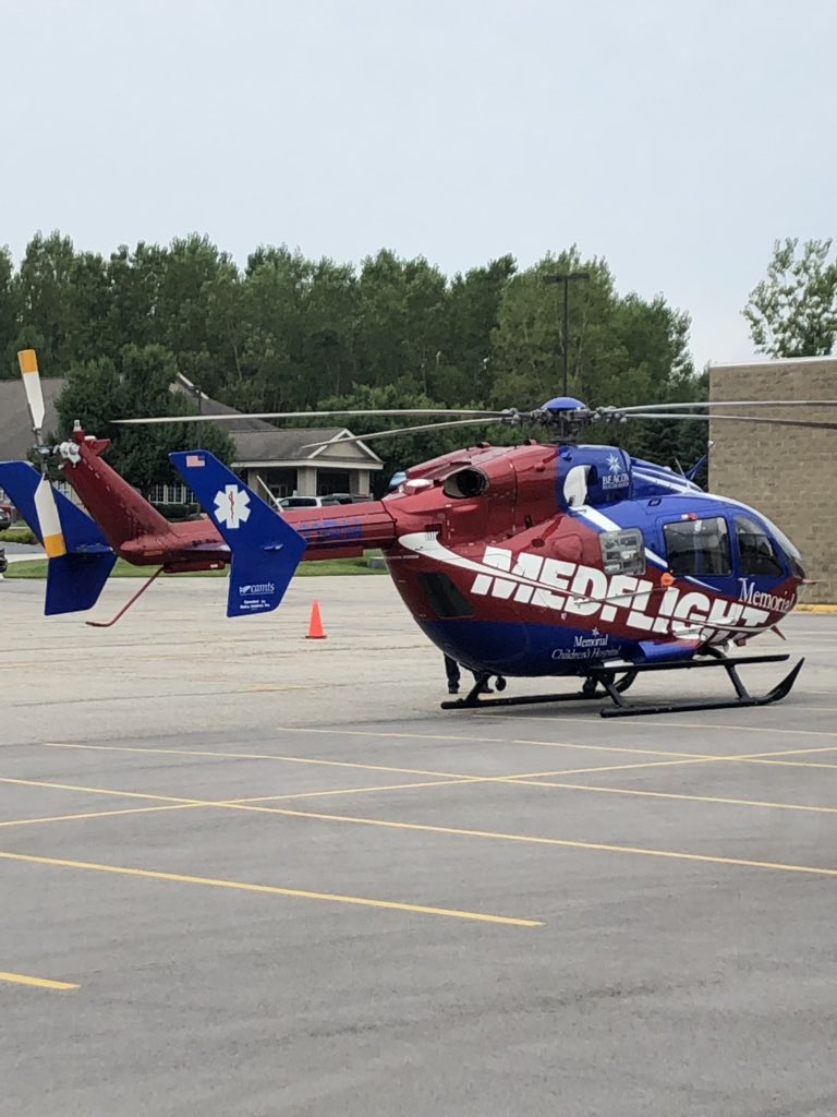PoliceSyracuse's tweet photo. Medflight called in due to serious auto accident between CR 127 and CR 29 in Elkhart County. https://t.co/f6Wg8T2qFk