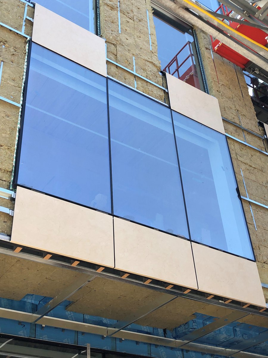 On_Panelization's tweet photo. Thanks to @davidwaugh_ for sharing these photos of the #ceramitex facade going up for #80Atlantic in #Toronto . The heavy timber building is quite striking. @QuadrangleArch @EasternConst #architecture #Building #facade #libertyvillage https://t.co/1eWpF8jln9