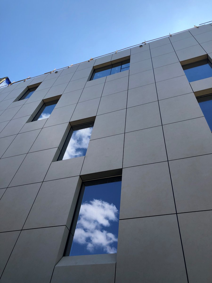 On_Panelization's tweet photo. Thanks to @davidwaugh_ for sharing these photos of the #ceramitex facade going up for #80Atlantic in #Toronto . The heavy timber building is quite striking. @QuadrangleArch @EasternConst #architecture #Building #facade #libertyvillage https://t.co/1eWpF8jln9