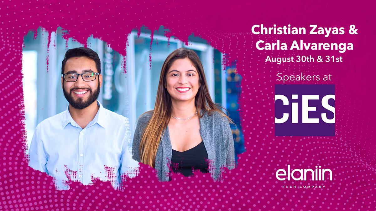 Elaniin's tweet photo. We have a very talented team at our tech company.
Christian Zayas (Project Manager) and Carla Alvarenga (Marketing Specialist) are speakers for the @SAEESEN #DareToBreak Conference at @ESENElSalvador on August 30th and 31st.
Find out more: https://t.co/qxPbzDiuij https://t.co/WXOPAbk8b6
