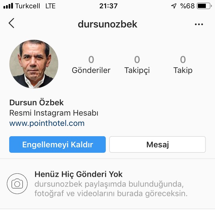 O kadar büyük #Galatasaray lıyım ki yanlışlıkla sağda solda görmeyim diye engellemişim adamı. Engellenenler listesinde gördüm yine sinirlendim #instagram