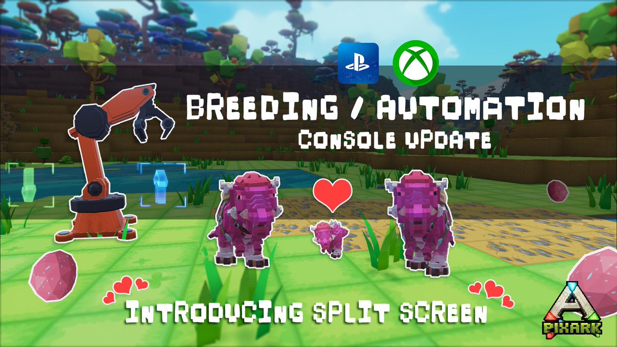 Terminal Lodge investering PixARK on Twitter: "Xbox One X and PS4 PixARK owners can patch their game to receive the Automation & Breeding update! This latest patch also adds our Splitscreen feature. Read more here Terminal Lodge investering PixARK on Twitter: "Xbox One X and PS4 PixARK owners can patch their game to receive the Automation & Breeding update! This latest patch also adds our Splitscreen feature. Read more here