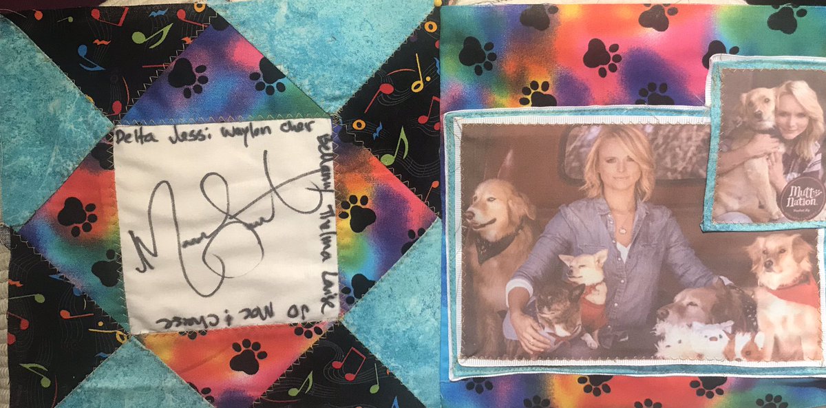 TheAnimalQuilt's tweet photo. Gratitude 2 the talented, animal advocate,Miranda Lambert 4 signing the Animal Compassion Quilt! https://t.co/voEkCI6zQK https://t.co/vilmyeOi1D