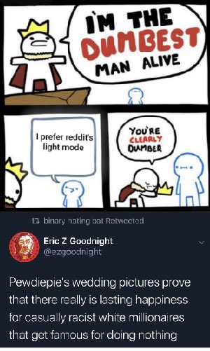 PLord69420's tweet photo. @ezgoodnight Next time you reply unblock me so I can see dumb liberal cunt 

Also you’re using light theme so next time shut your ass up 

Also your photoshop sucks lol https://t.co/yrUHAqSe1w