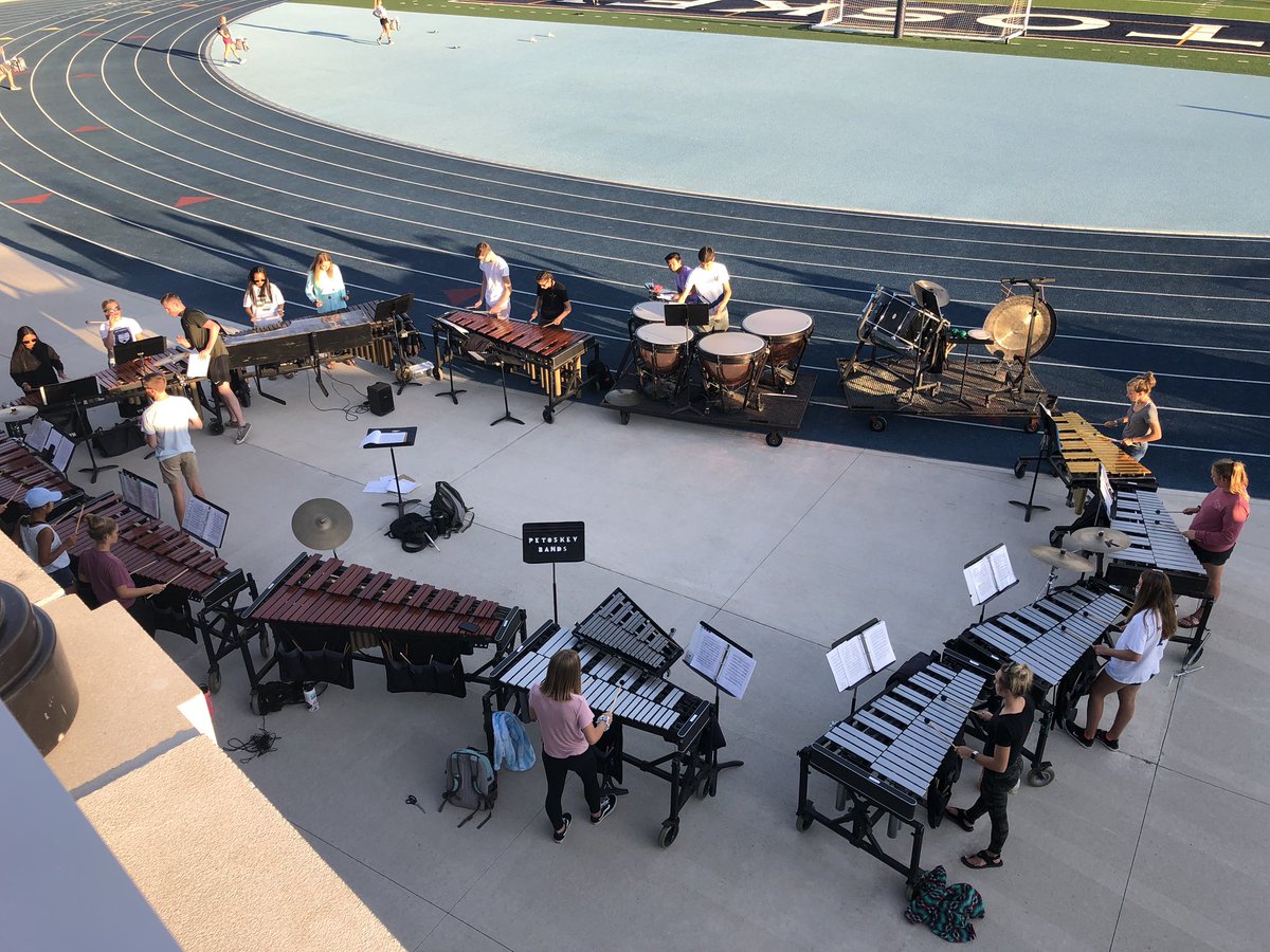 PHSgamble's tweet photo. Beautiful night in Petoskey listening to the band. Can’t wait for the first half-time performance! @PHSNorthmen https://t.co/eZNvBTqs8s