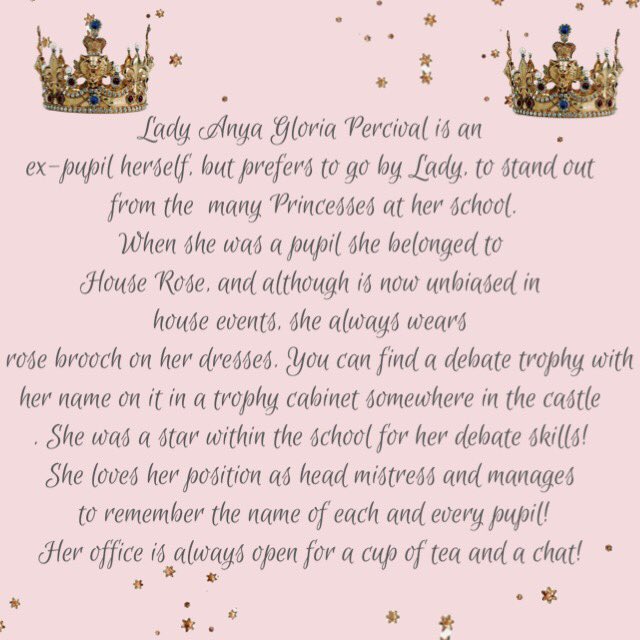 Some info about your Headmistress! A very regal and elegant lady
