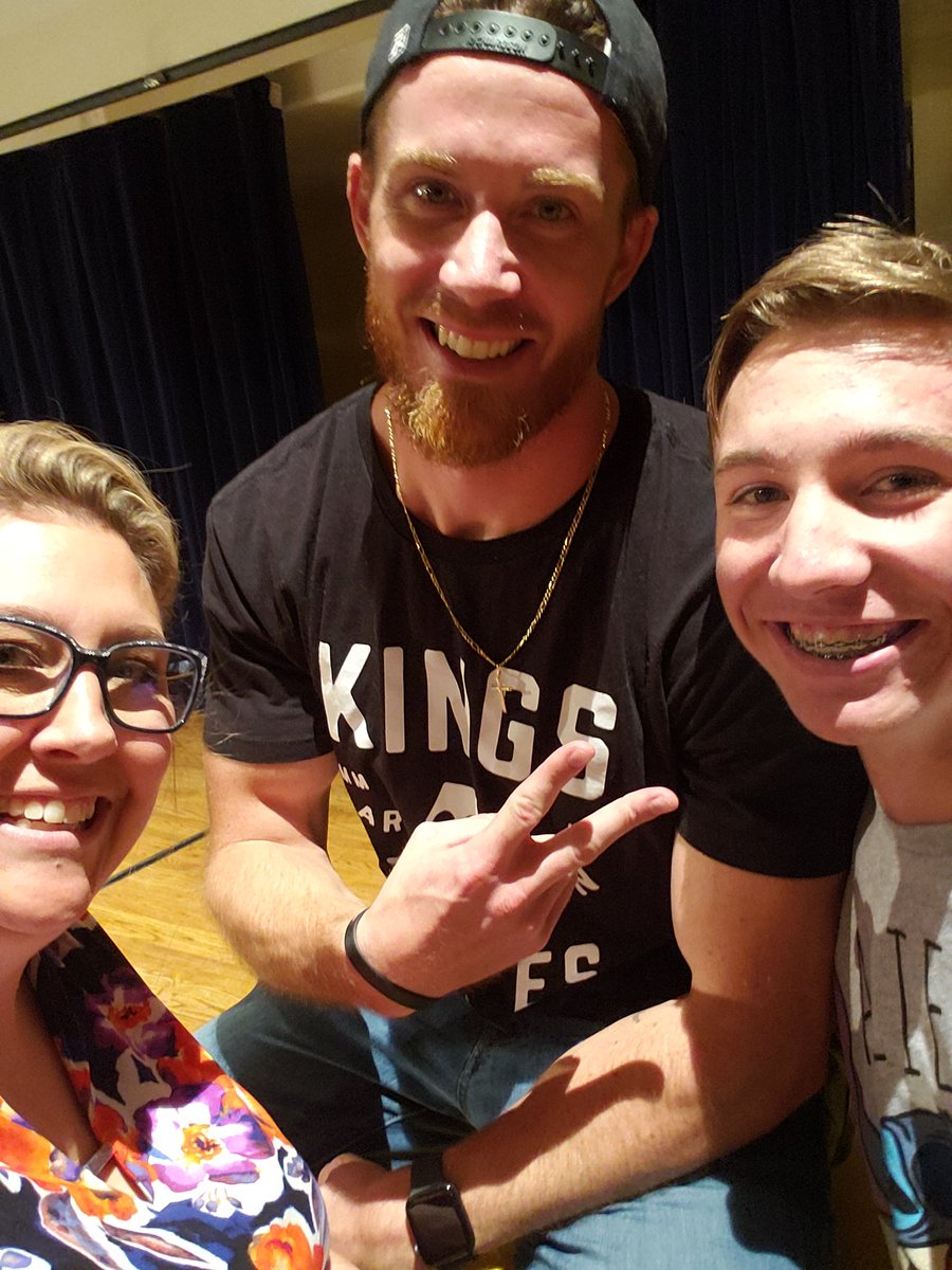 T__Eddy's tweet photo. Another phenomenal day in the books! Pretty awesome to see and hear a school full of high schoolers be inspired by someone, but to know that person reached your own child's heart in a way no one else has... #Priceless #NextLevelTeaching #RoadtoAwesome #StayFierce #WeAreWestGrand https://t.co/amTsrzS9Az
