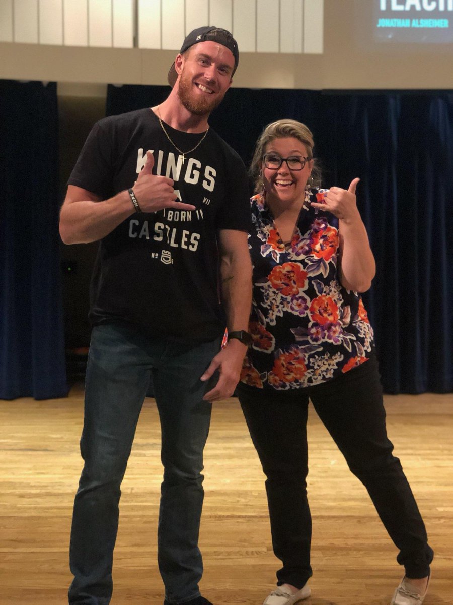 T__Eddy's tweet photo. Another phenomenal day in the books! Pretty awesome to see and hear a school full of high schoolers be inspired by someone, but to know that person reached your own child's heart in a way no one else has... #Priceless #NextLevelTeaching #RoadtoAwesome #StayFierce #WeAreWestGrand https://t.co/amTsrzS9Az