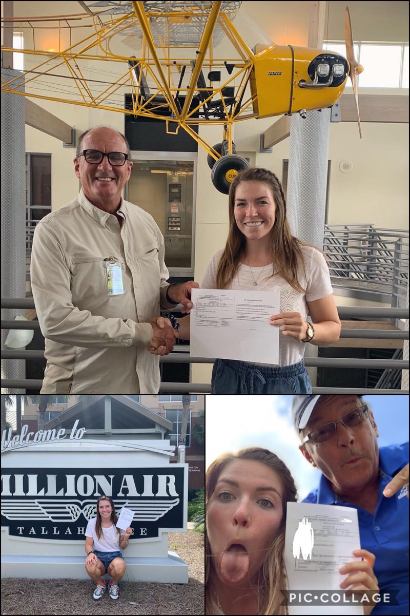 PSCSoftball's tweet photo. We love to brag about our alumni! Especially this lady who is a senior softball player at @ERAUSoftball and just got her OFFICIAL Pilots license - CONGRATS @lalalaliiaaaa- we will be flying the friendly skies with you soon! 💙💚 #FirstClassPlease https://t.co/WqYBl84X6r