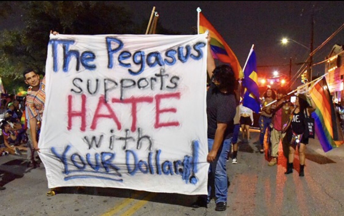 PegProtest's tweet photo. Did Texas LGBTQ folx know @Mauro4Texas, the owner of Pegasus Nightclub, is a Trump-supporting Republican currently running for office?
He’s proudly supported anti-lgbtq bills and politicians.
If you’re visiting #SanAntonio, please #ProtestThePeg & visit our other LGBTQ bars. https://t.co/GsihRSncCd