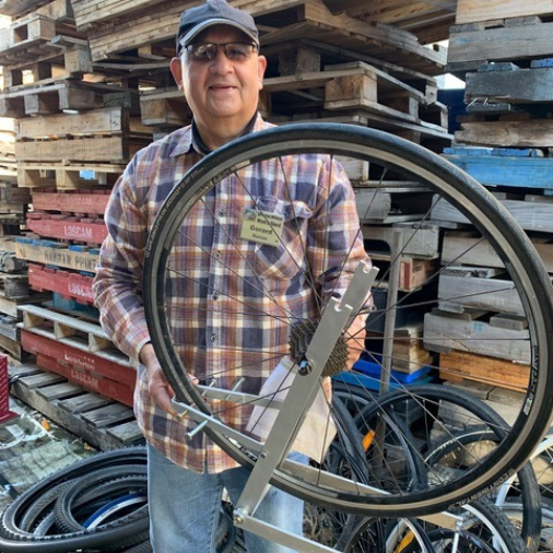 b4hmelbourne's tweet photo. A little #volunteerappreciation! Gerard is a regular #volunteer at our #b4hpackingday's. After we received a request from a workshop in Namibia for a Wheel Truer, Gerard went ahead and created this one for us 😇 Which has been packed into container 24. #thankful https://t.co/DsvJ7QsVGY