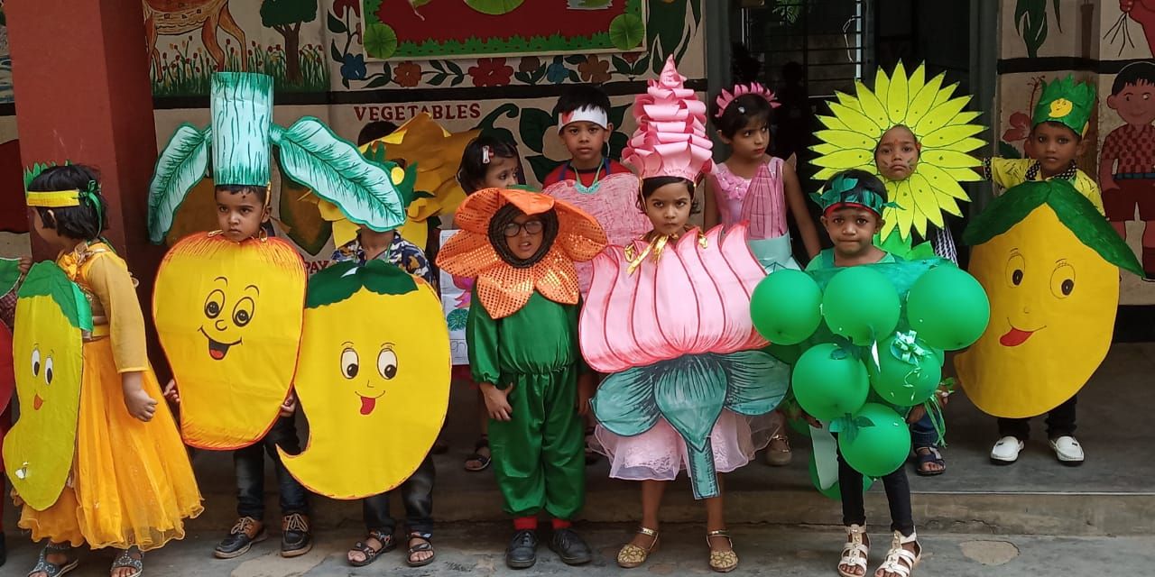 Fruits and vegetable fancy Dress costume for Kids Costume Wear cutout  (Apple)