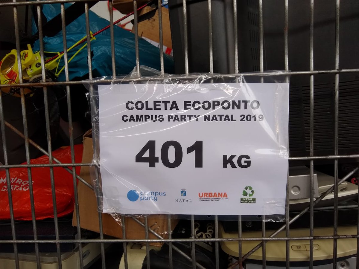 alvarodiasrn's tweet photo. Mais de 400 quilos de lixo eletrônico recolhidos pela Prefeitura na Campus Party Natal. O meio ambiente agradece. #cpnatal2 #prefeiturapresente https://t.co/UqYfOiYF25