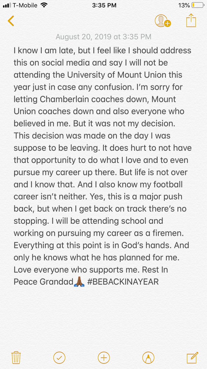 kodak_rob8's tweet photo. Sorry for letting everyone down but it was not my decision. All I need is support right now and I’ll be back in action💯 Football is far from over for me! #BEBACKINAYEAR https://t.co/cLpFXqiPzw