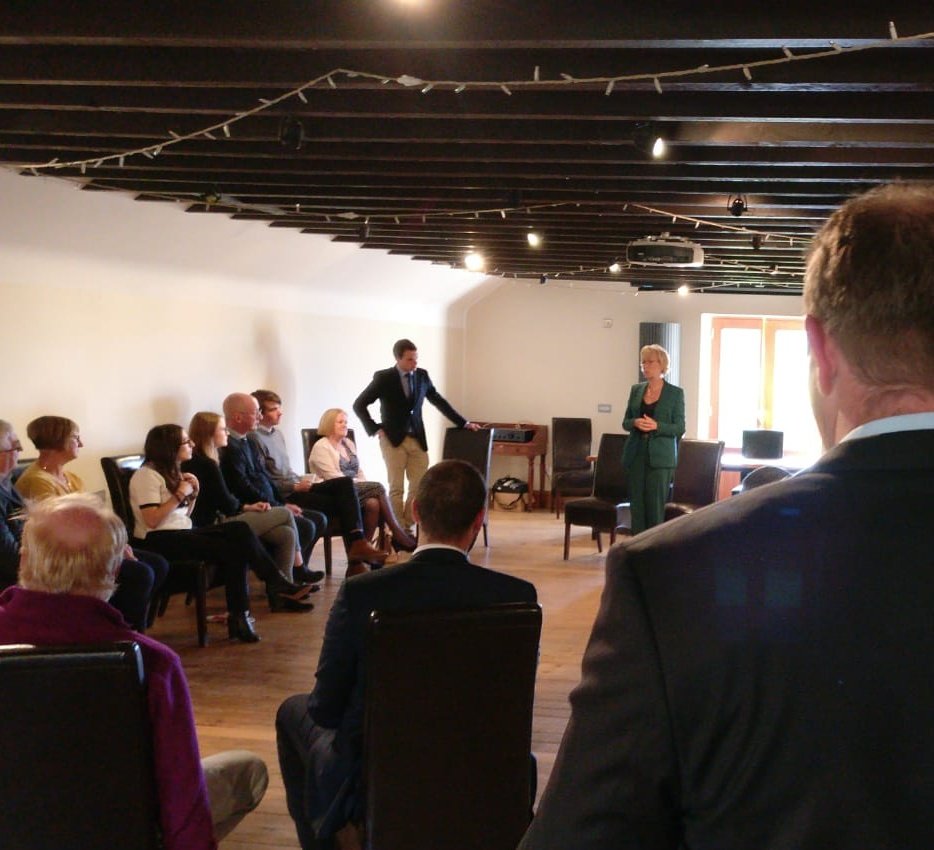 AndrewBowie_MP's tweet photo. Delighted to welcome @andrealeadsom, Secretary of State for BEIS to Balmakewan this evening. Very good of her to meet some of our hard working and dedicated members in the Mearns! #westaberdeenshireandkincardine #mpsofinstagram https://t.co/euKNBxTSq8