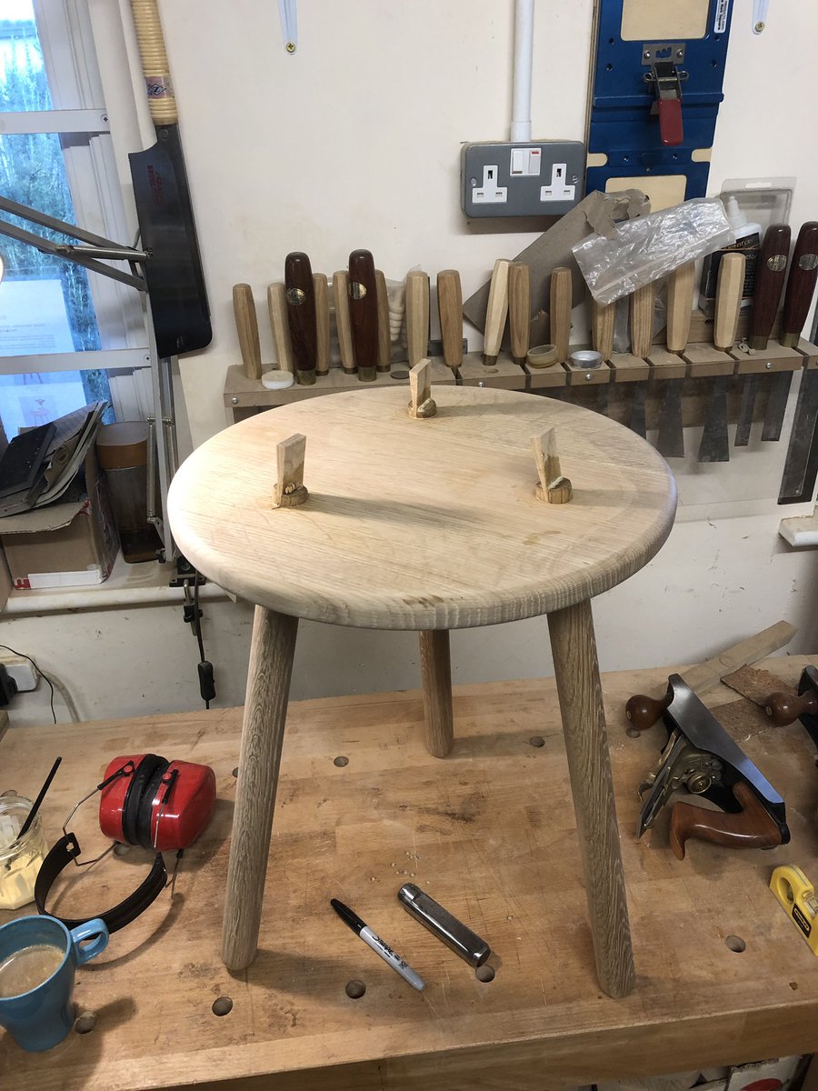 Stablefurniture's tweet photo. Stable Occasional Table glued and wedged. This will be finished off tomorrow!

#stablestool #stabletable #oak https://t.co/mB3q03Yna8 https://t.co/kRNFMb75OE