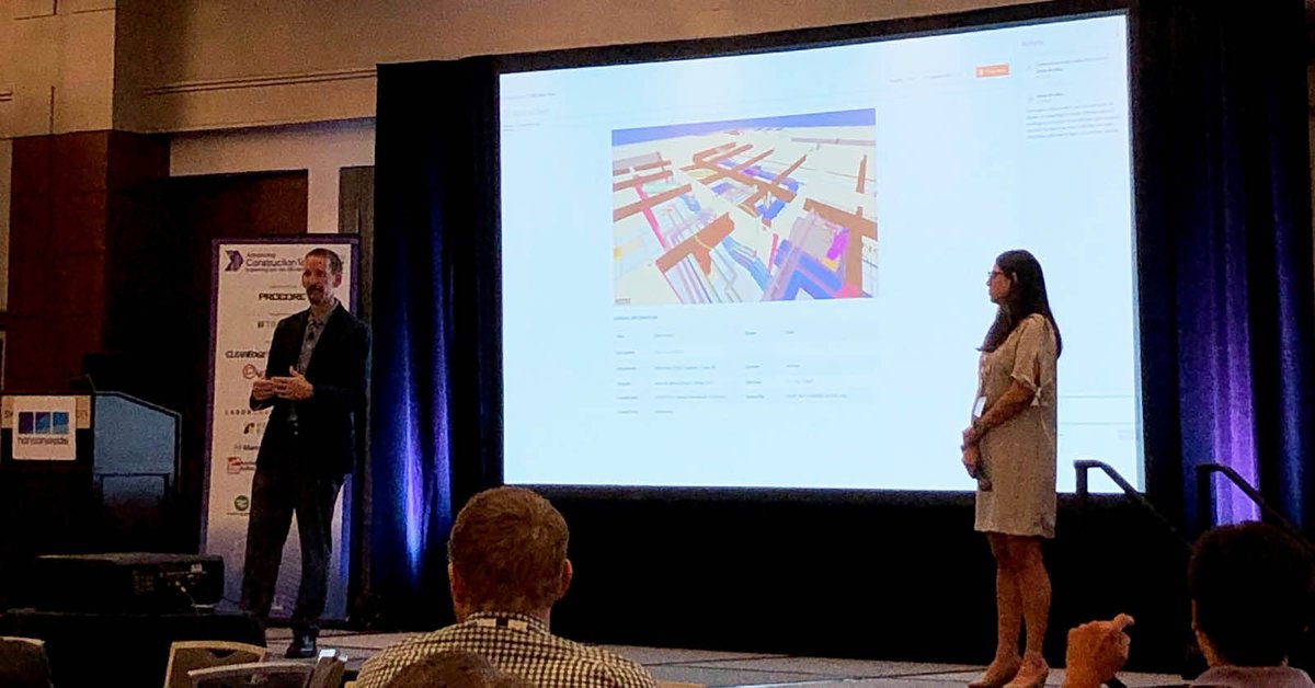 XLConstruction's tweet photo. XL’s Trevor Johnston and from @procoretech, Priscilla Vidal showcased the awesome new Procore BIM tool today at the Advancing Construction Technology Conference. We’re already seeing results with it enabling our project teams to have better coordination in the field. #ProcoreBIM https://t.co/ljuLHZWCKc